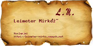 Leimeter Mirkó névjegykártya